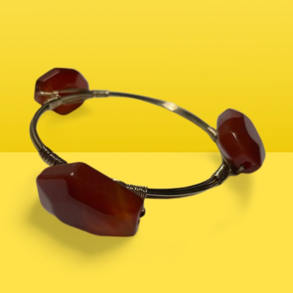 Amber Gem Golden Bracelet Bangle
